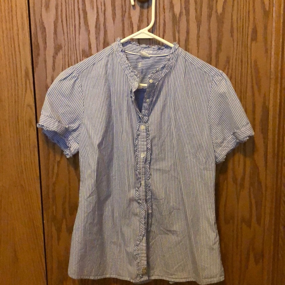 J Crew Ruffled Button Down Blouse. Barely Worn! - image 1
